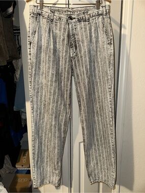 Vintage 90s Levi’s SilverTab 530 USA Made Acid Wash Pinstripe Jeans 34x30 RARE!
